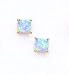 14k Yellow 5 mm Square Light Blue Opal Earrings