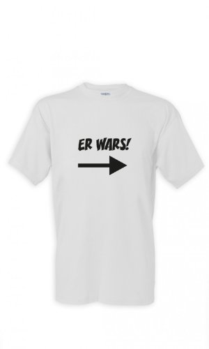 T-Shirt Er war's S-4XL, Taille:L;Farbe:Weiß