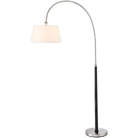 Polished Steel And Walnut Arch Lamp