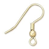 22K Gold Plated Ball & Coil Earring Hooks (144)