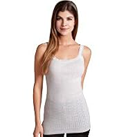 Pure Cotton Scoop Neck Ribbed Pointelle Vest