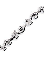 Sterling Silver CZ Bracelet - 7 Inch