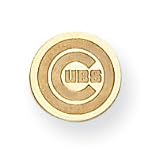 14K Chicago Cubs Disc Cubs Logo Post Earrings