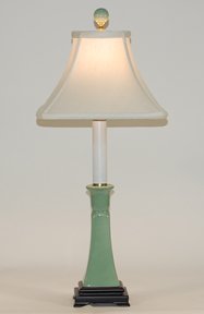 Green Porcelain Bedside Candlestick Table Lamp