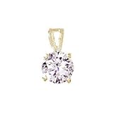 18kt Gold over Sterling Silver 6.5mm Basket Set Solitare Pendant