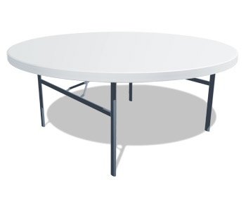 Lifetime 22673 72-Inch Round Folding Table, White-Granite, 72 Inch Molded Top