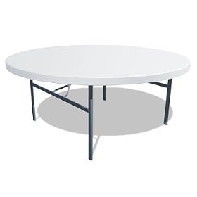 Lifetime 22673 72-Inch Round Folding Table, White-Granite, 72 Inch Molded Top by