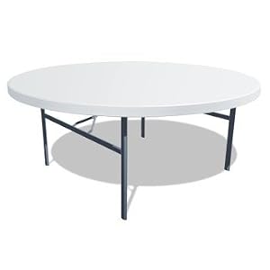 Lifetime 22673 72-Inch Round Folding Table, White-Granite, 72 Inch Molded Top by 