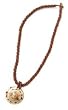 Fossil Lisway Shell Multistrand Rust Beaded Necklace P7-A