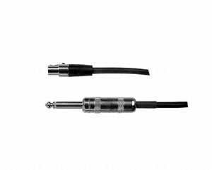 Shure WA302 Instrument Cable for Body-Pack Transmitters, 2'