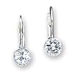 Sterling Silver CZ (Cubic Zirconia) Leverback Earrings