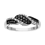 10kt. White Gold, Black and White Diamond Ring