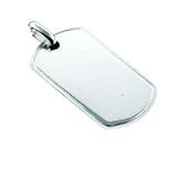 Sterling Silver Dog Tag Pendant - Large