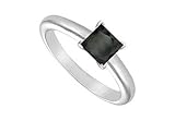 Black Diamond Solitaire Ring : 14K White Gold - 1.00 CT Diamond