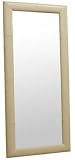 Floor Mirror with Cream Leather Frame