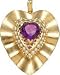 Heart Locket with Purple Stone, 14K Gold Charm
