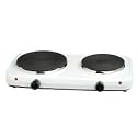 Maxi-Matic EDB-302F Elite Cuisine Dual Temperature Double Burner 1500-Watt Hot Plate, White