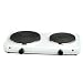 Maxi-Matic EDB-302F Elite Cuisine Dual Temperature Double Burner 1500-Watt Hot Plate, White