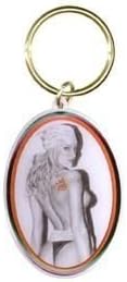Silver Pinup Girl - Metal Keychain