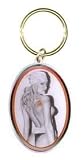Silver Pinup Girl - Metal Keychain