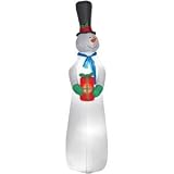 9 Ft Sky High Snowman Holding Red Present