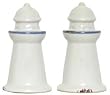 Stoneware Pottery Distressed Blue and White Lighthouse Salt and Pepper Shakers 4.25"H 2 Sets of 2