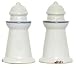 Stoneware Pottery Distressed Blue and White Lighthouse Salt and Pepper Shakers 4.25"H 2 Sets of 2