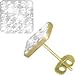 Jewelco London 9ct Gold Clear Sparkling Crystal set 8 x 8 mm Square Studs
