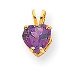 14k 7mm Heart Amethyst Pendant