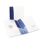 Two-Pocket Folder, Business Card Slot, Navy AVE47826