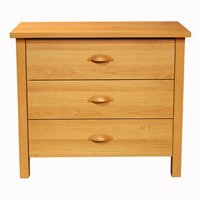3 Drawer Beadboard Chest Nouvelle in Oak by Venture Horizon