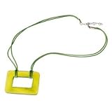 Nvie's Modern Uni-bead Resin Pendant Necklace - Lime