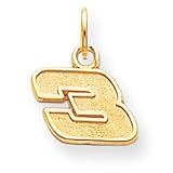 14k NASCAR Dale Earnhardt Number 3 Medium Charm