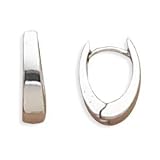Polished Oval Square Tube Hinged Huggies Earrings