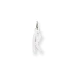 14k White Gold Small Slanted Block Initial K Char