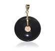 Wonderful 14 KT Yellow Gold & Black Onyx Donut Charm 14K Pendant