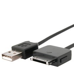 Insten Retractable Black USB [2-in-1] Charging Cable for Microsoft Zune 30GB Zune Scorpion 4GB / 8GB & Zune Dragon 80GB Media Player