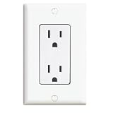 Leviton 16252-00W 15-Amp White Decora Plus Duplex Receptacle