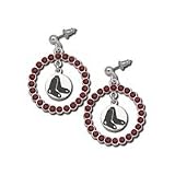 Boston Red Sox Spirit Crystal Logo Wreath Earrings