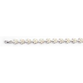 Lab Opal Bracelet STERLING SILVER .925 White Flower by Toltec Trading Company