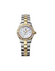 TAG Heuer Womens WAF1450.BB0825 Aquaracer Diamond Two-Tone Mother-of-Pearl Dial Watch