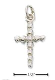 Sterling Silver Small Beaded Cross Charm