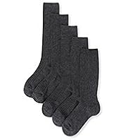 5 Pairs of Cotton Rich Long Ribbed School Socks
