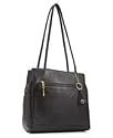 Giani Bernini Leather Napa Shopper Handbag/Purse With Side Cell Phone Pocket ~ Black In Color
