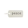 Low price Rectangular Double Sided Engraved PEACE Charm or Pendant for Bracelets or Necklaces in Sterling Silver, #8358