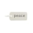 Rectangular Double Sided Engraved PEACE Charm or Pendant for Bracelets or Necklaces in Sterling Silver, #8358