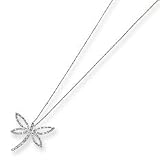 14k White Gold Diamond Fascination Dragonfly Necklace - JewelryWeb
