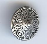 Persian Shield Button, Antique Silver Finish. Size 5/8"