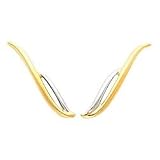 14K Two Tone Gold Ear Trim