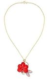 Natural orchid gold-plated necklace, 'Red Radiance' 2 W 2 L